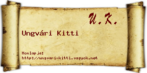 Ungvári Kitti névjegykártya